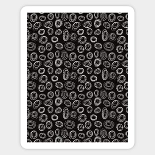 Funny swirly dots building up the abstract pattern in black and white with some effect color Sticker